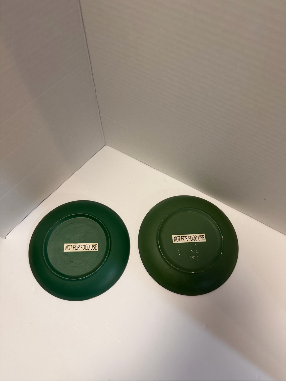 Vintage Hand Painted Lighthouse Papier Mache Decorative Plate Lot Pair Set of 2
